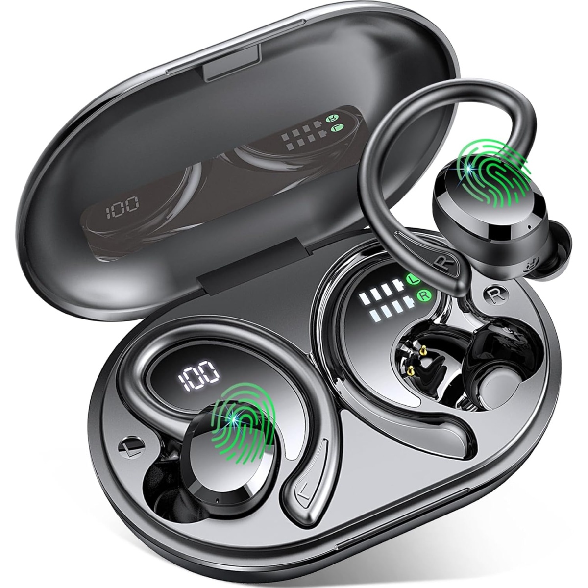 Rulefiss Q38 Wireless Earbuds Sport with Earhook 